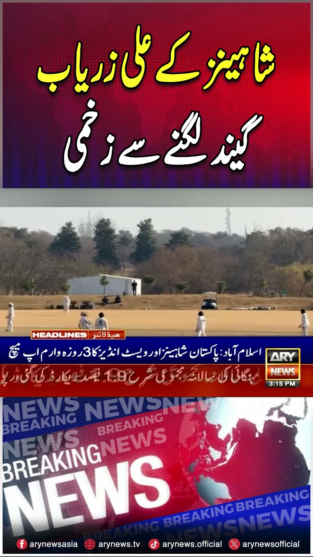 Ali Zaryab Injured #pakistan #cricket #Shorts