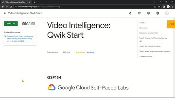 Video Intelligence: Qwik Start | GSP154 | Solution
