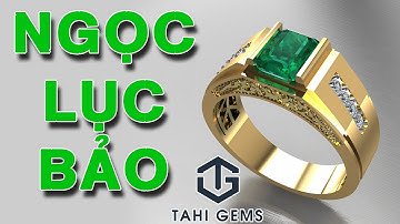 Tahi 5277 - Nhẫn nam đá quý ngọc lục bảo, kim cương mẫu công sở sang trọng | TahiGems - Tahi Phạm