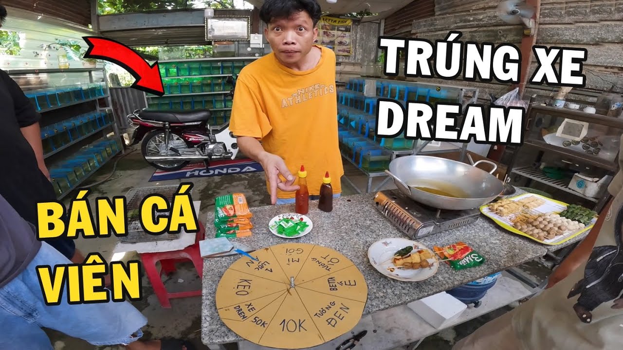 Anh Nhí Betta bán Cá Viên Chiên và trò chơi Vòng Xoay Trúng Xe Dream siêu VIP