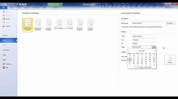Powerproject Lesson 1 - Create a new project