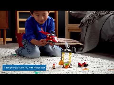 LEGO 60281 City Fire Rescue Helicopter and Motorbike Toy - Smyths Toys