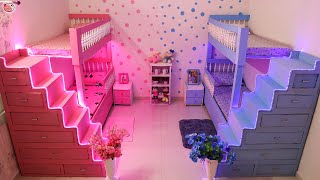 2 Sisters Bedroom Makeover - On Her Choice Pink Blue Most Beautiful 