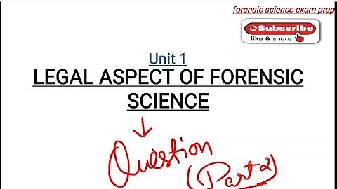 Forensic science MCQs|| legal aspects of forensic science ||part2||forensic science UGC NET/JRF 2023