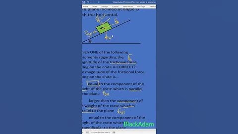 Magnitude of frictional force on a crate at an angle with the horizontal