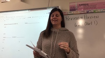 Review & Preview 6.2.1 (Part 1)