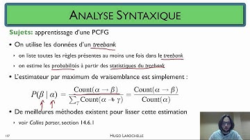 Traitement automatique des langues [6.13] Analyse syntaxique - apprentissage avec PCFG