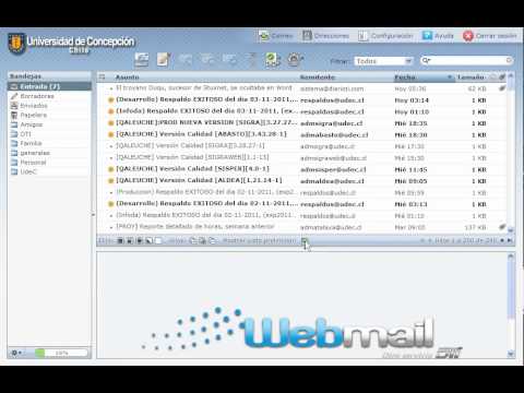 Webmail UdeC - Vista de mensajes