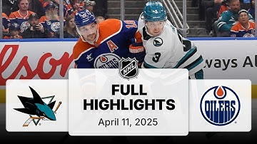 NHL Highlights | Sharks vs. Oilers | April 11, 2025