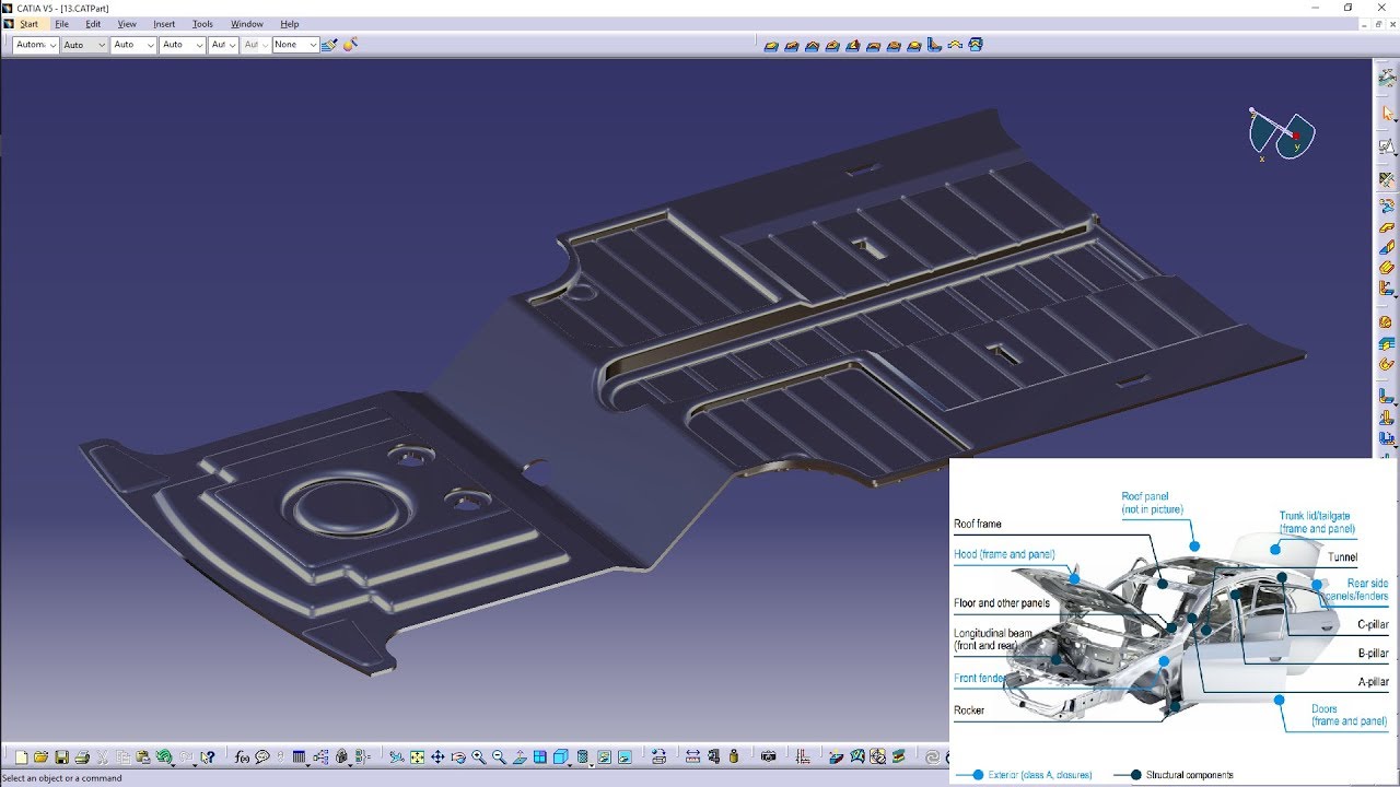 Automotive Front Floor Panel Part 02 [CATIA] YouTube