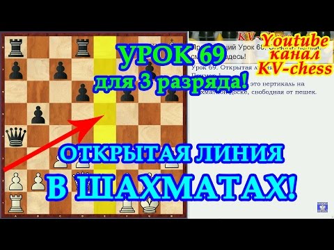 Открытая линия в шахматной партии - Урок 69 для 3 разряда.