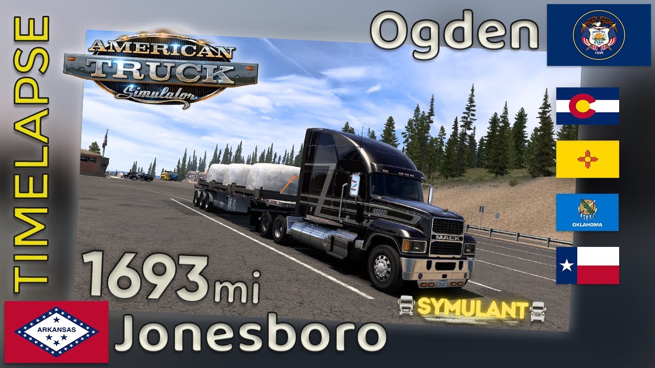 American Truck Simulator TIMELAPSE [#29] Jonesboro (AR) - Ogden (UT) 🇺🇸 #ArkansasDLC