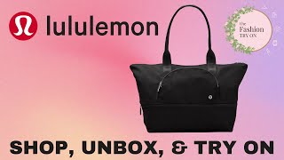 Lululemon City Adventurer Tote - Black | Perfect Expandable Travel bag UNBOXING | The Fashion Try On