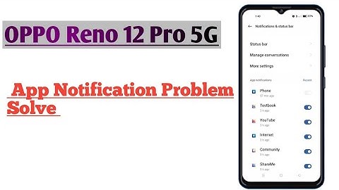 OPPO Reno 12 Pro 5G || How To Solve App Notification Problem