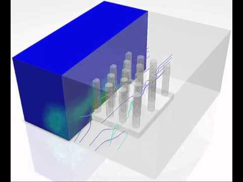 Conjugate heat transfer of a pin-fin heatsink