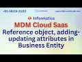Informatica IDMC training | Reference object, adding updating attributes in Business Entity