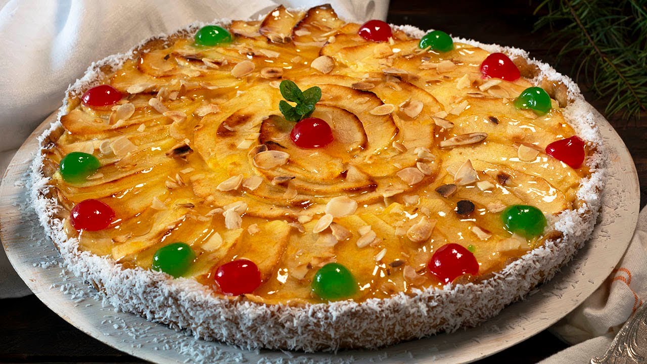 Tarta de manzana con crema pastelera | Receta fácil y tradicional paso a paso. #tartademanzana