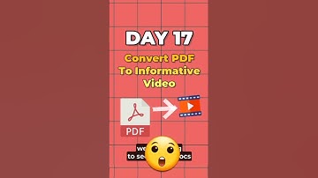 Day 17 : Convert PDF into Video , PPT #shorts #ytshorts #ai #pdf #video