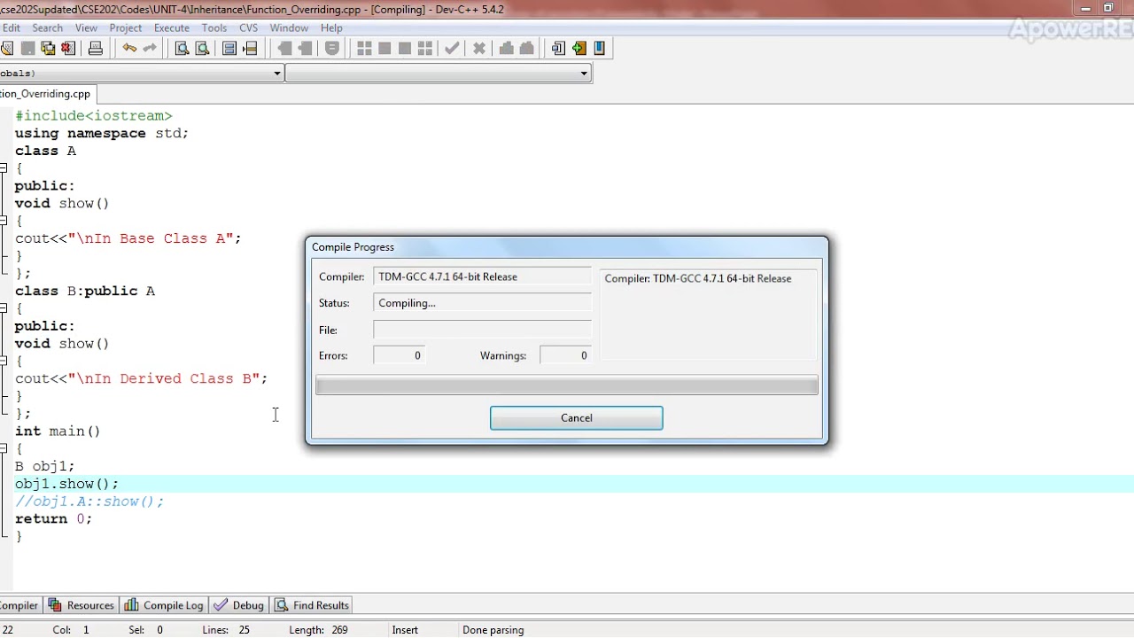 function overriding program in C++ - YouTube