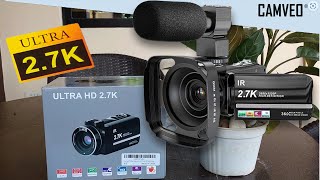 CAMCORDER CAMVEO ULTRA HD 2.7K  HANDS ON REVIEW AND CAMERA TEST #camcorder