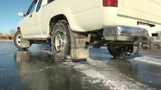 Tire Chains Ice Test