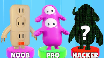 NOOB vs PRO vs HACKER in Fall Guys! // WORLD RECORD - Funny Moments, Glitches & Fails #1}