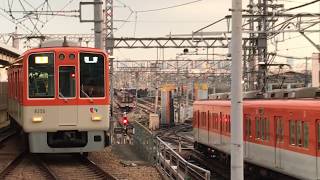 ◆6両編成　急行　西宮行きと車庫へ入る車両　阪神電車　尼崎駅◆