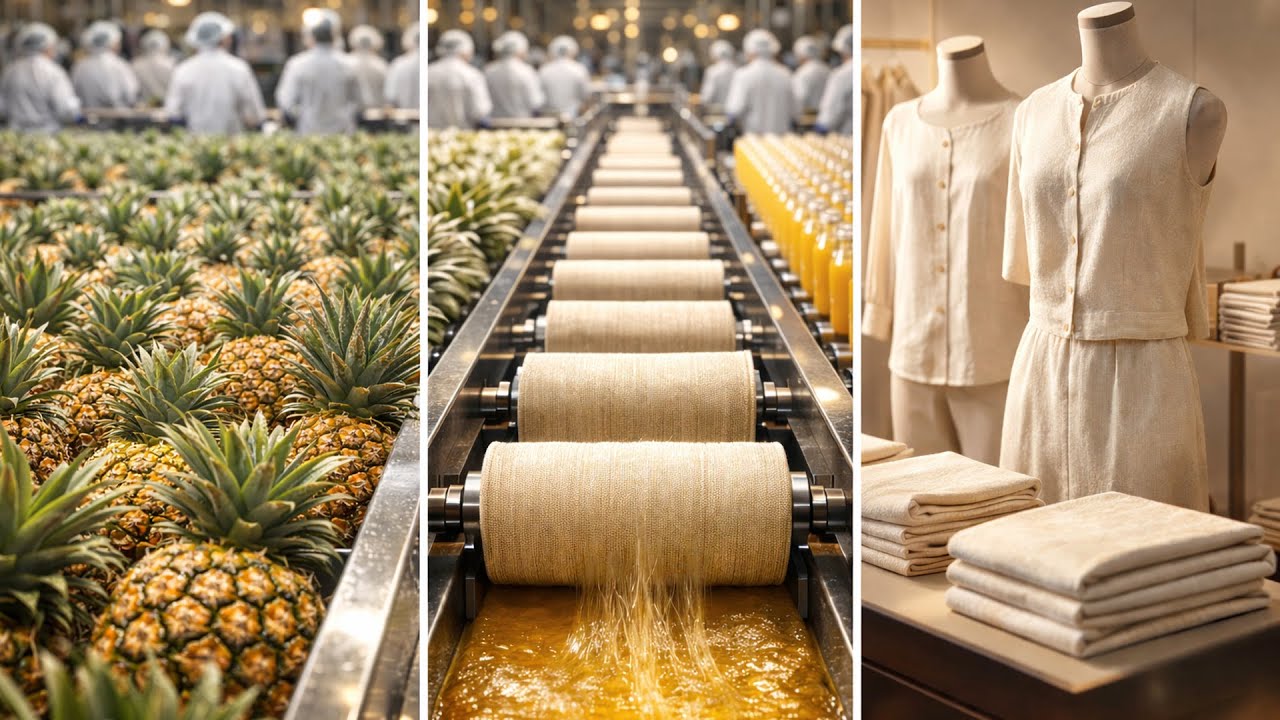Inside Factory - How Pineapple Leaves Become Luxurious Piña Fabric ...