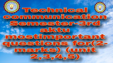 #Aktu #Technical communication Common All Branch BTech 2nd year Most importantquestionsfor(two mark)