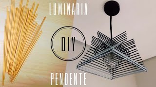 DIY LUMINÁRIA COM PALITOS DE CHURRASCO ESTILO INDUSTRIAL