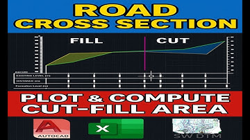 Compute Cut and Fill Area from Road Cross Sections in AutoCAD Using Excel & SW DTM