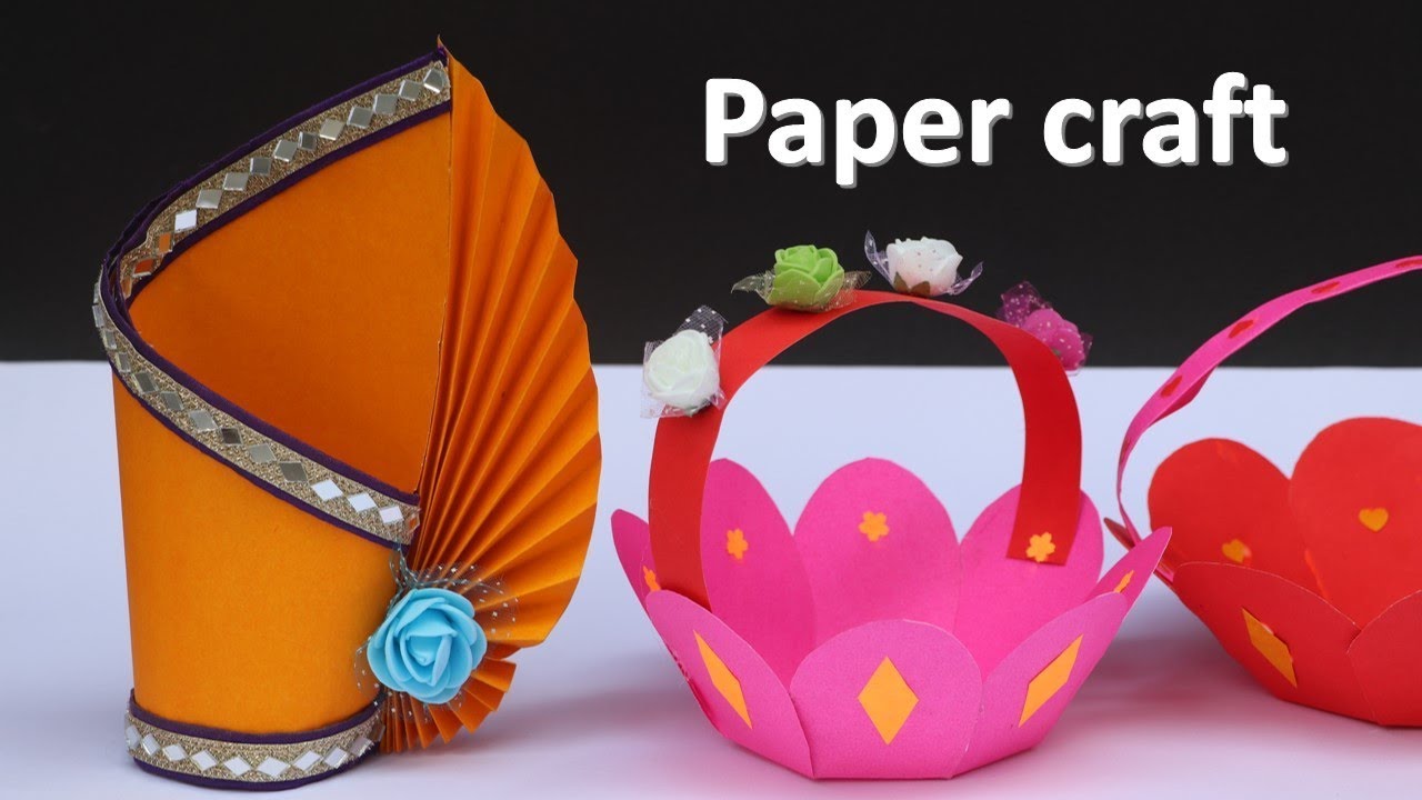How to make paper craft || paper interior design || new room decor idea ...