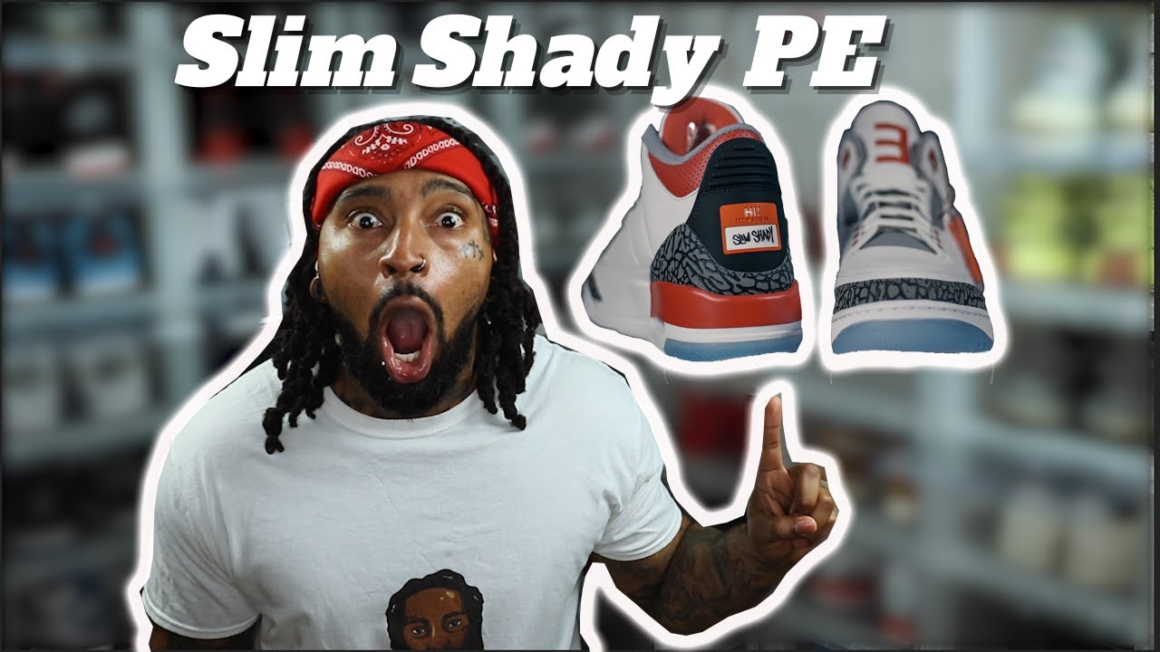 JORDAN 3 EMINEM SLIM SHADY SUPER BOWL PE UNBOXING AND REVIEW