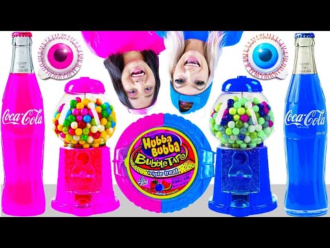 ASMR PINK FOOD VS BLUE FOOD CHALLENGE| CANDY MUKBANG BY SWEEDEE