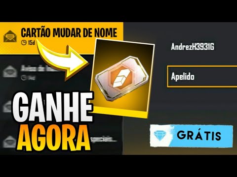 COMO MUDAR O NOME NO FREE FIRE DE GRAÇA COMO PEGAR CARTÃO TROCAR