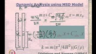 Mod-07 Lec-36 L36-Force-based Analysis,Dynamic analysis using MSD model