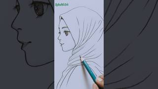 Hijab 🧕 art #shorts #youtubeshorts #muslimgirldrawing #art