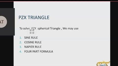 PZX Triangle Rational Horizon Diagram -Celestial Navigation