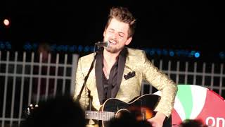 Video thumbnail of "Chase Bryant sings Blue Christmas 2019 Graceland Christmas Lighting Memphis"
