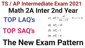 TS/AP Intermediate Exam 2021|Inter 2nd year Math 2A|Top SAQ 4 Marks|TOP LAQ according to new paper