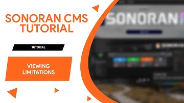Sonoran CMS Tutorial: Viewing your limitations