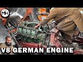 Afghaan family of mechanics demonstrates how to rebuild v8 mercedes engine with basic tools