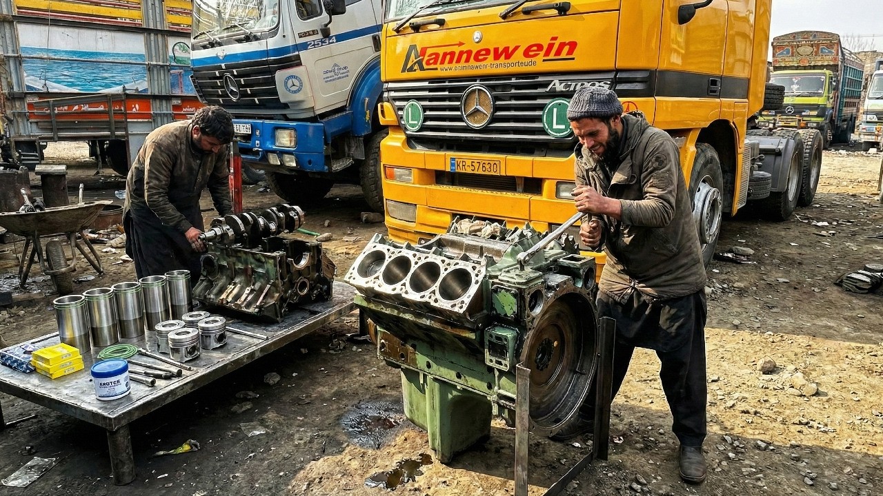 From Block to Fire – The Complete Mercedes V8 RebuildMercedes Engine with basic Tools