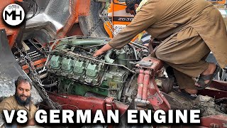 Afghaan Family of Mechanics Demonstrates How to Rebuild V8 Mercedes Engine with basic Tools