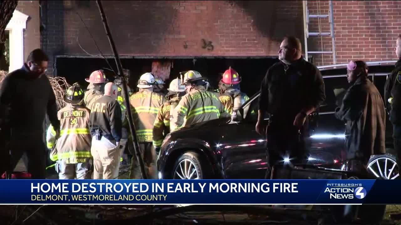 Garage fire spreads to home in Westmoreland Countyh - YouTube