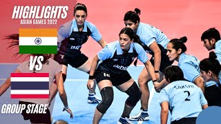 INDIA vs THAILAND Women's  Kabaddi group stage full match Highlights Asian Games 2022