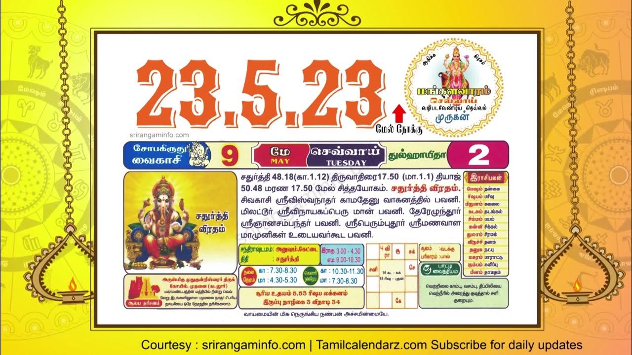 Today Rasi palan, 23 May 2023 Tamil Calendar YouTube