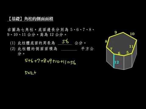 基礎 角柱底面周長與側面面積的關係 Youtube