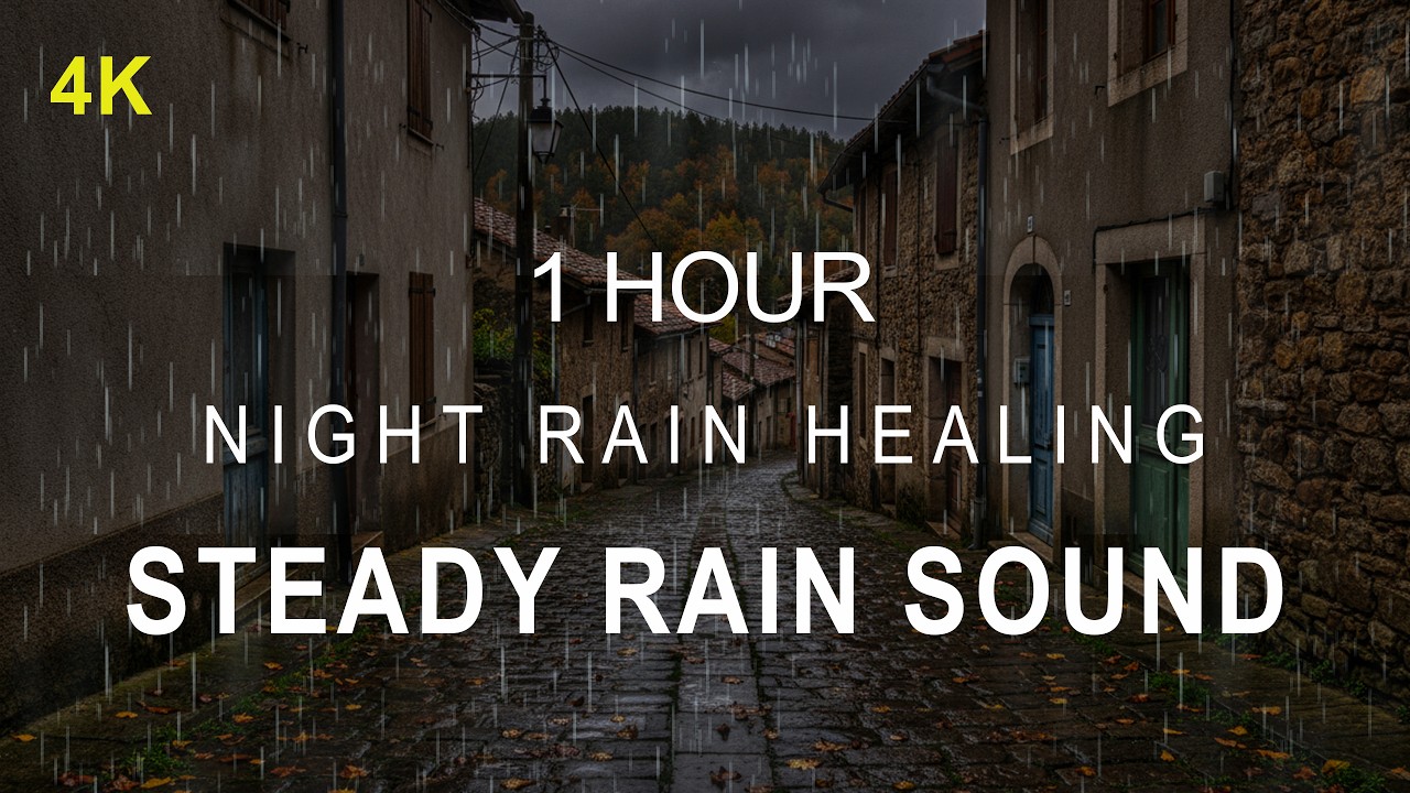 ⛈️ Steady Rain in the Ancient Village | Quiet the Busy Mind | 1 Hour