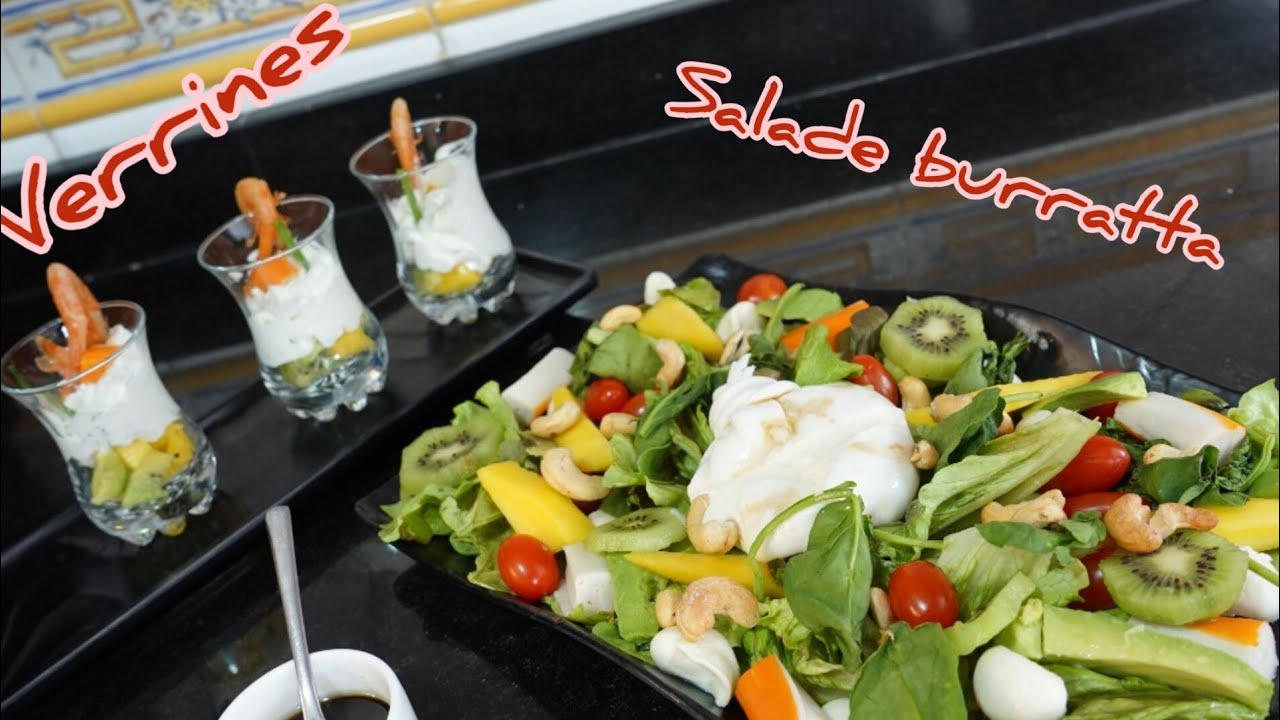 verrines salés et salade burratta très rafraîchissantes